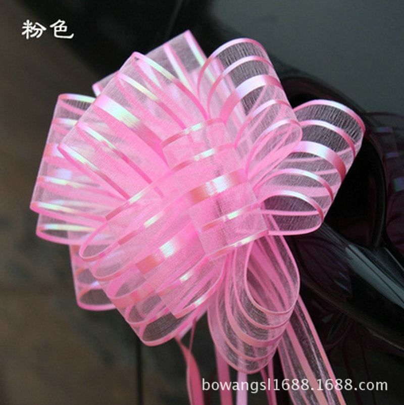 Venta al por mayor regalo flor embalaje boda habitación boda coche decorativo hilo esférico mano tire flor 50 # gran bola de hilo de nieve flor