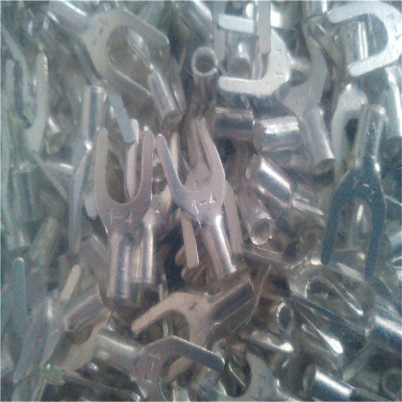 UT1-4 叉形裸端头 冷压接线端子 U型铜鼻子 黄铜