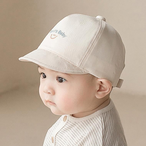 Foreign Trade Baby Hat, Boys Duck Bill Hat with Smiling Letters, Children's Baseball Cap, Korean Style Girls' Sun Hat