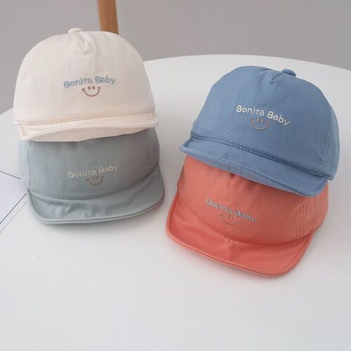 Foreign Trade Baby Hat, Boys Duck Bill Hat with Smiling Letters, Children's Baseball Cap, Korean Style Girls' Sun Hat