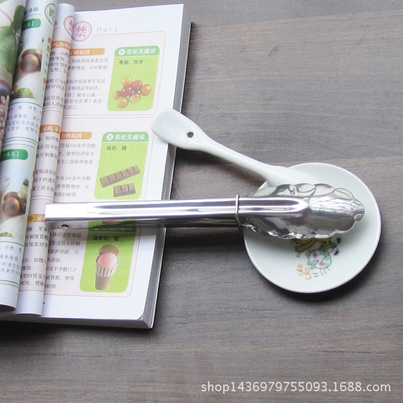 Прямая оптовая продажа с фабрики 9-дюймовый зажим для еды из нержавеющей стали с цветком сливы барбекю Пищевой зажим для стейка кухонная посуда