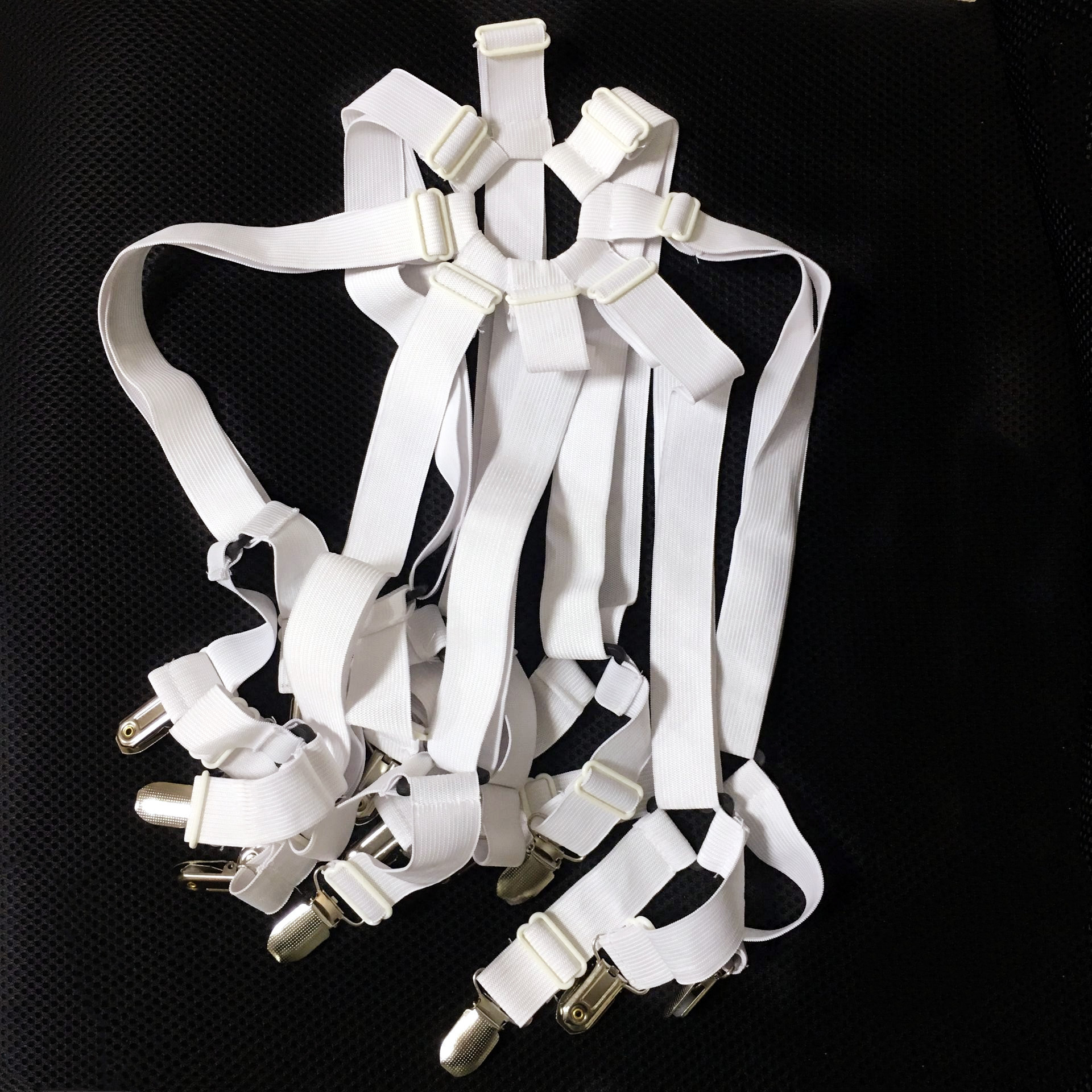 Sábana de cama soporte ajustable Cruz hoja de cama clip banda elástica equipado hoja sujetador Correa Clip, 2 negro