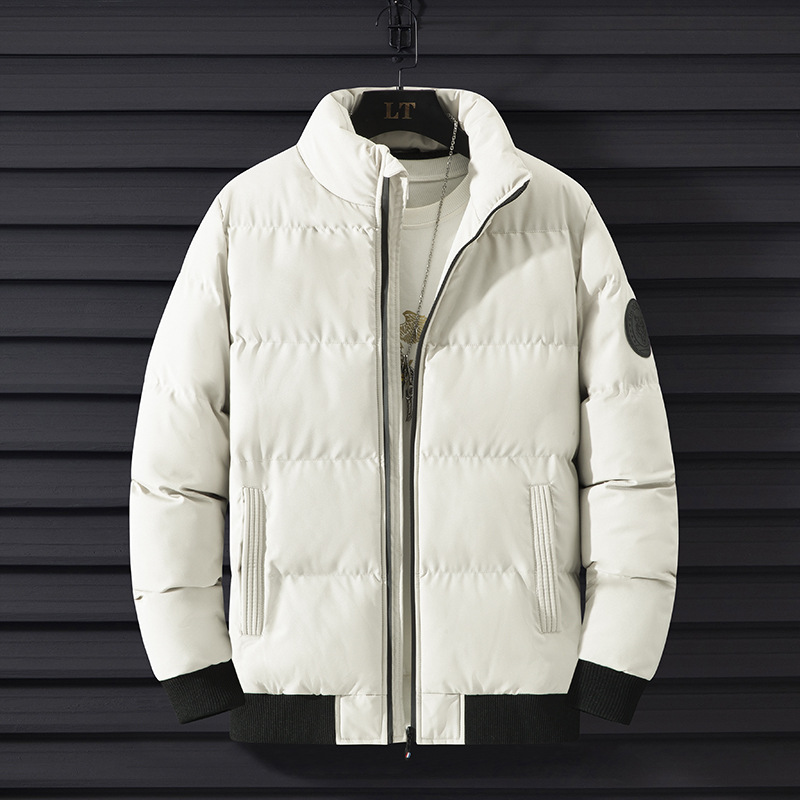 2024 nueva chaqueta acolchada de algodón de cuello alto de invierno para hombres, ropa de trabajo cálida de gran tamaño gruesa, chaqueta acolchada de algodón, ropa ligera de algodón