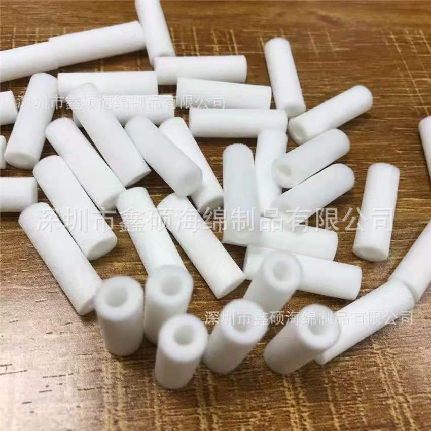 厂家直销 8mm直径加湿器吸水棉芯 雾化海绵棒 过滤嘴空心纤维棉棒