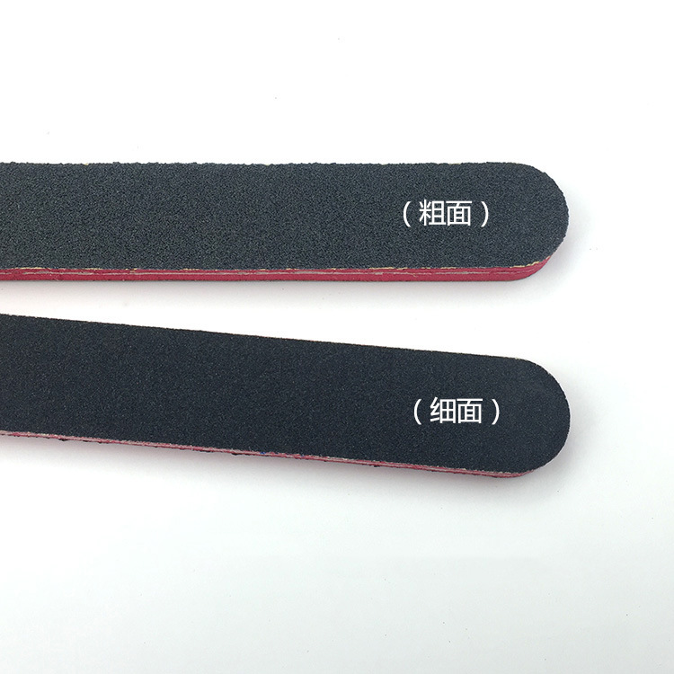 Fábrica de manicura súper gruesa lima de uñas corazón rojo esponja negro tira de molienda Súper resistente al desgaste tira de frotamiento al por mayor