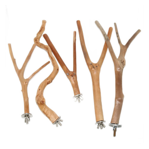 Parrot Stand Bar Pole Tree Root Branch Bird Stand Frame Wooden Parrot Toy Perch Bird Cage Accessory Bird Toy