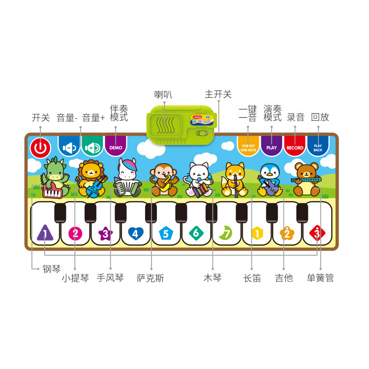 Transfronteriza popular aozheng pedal electrónico de música educativa para niños manta varios modos de instrumentos musicales de piano de juguete al por mayor