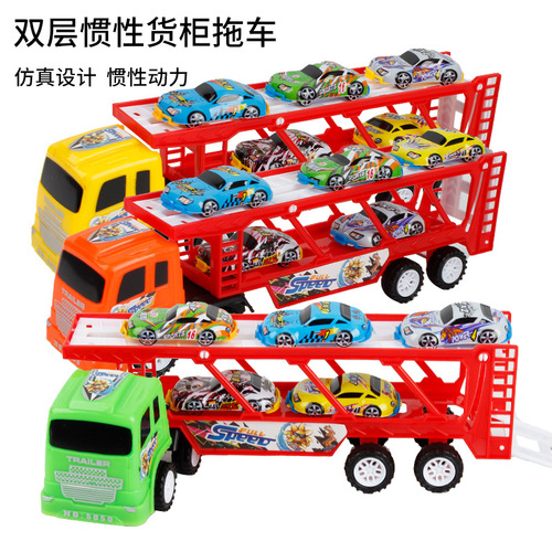 Large simulation inertia children's toy engineering vehicle set baby fire truck mixer truck excavator model