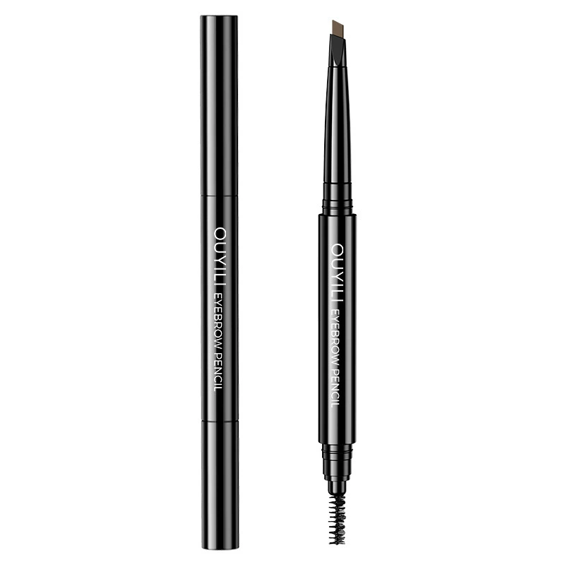 Automatic Double-Sided Eyebrow Pencil, Waterproof Triangular Tip with Spoolie, Long-Lasting
