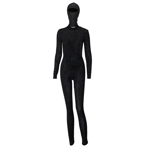 New autumn/winter women's fashion export bestseller: long-sleeve high-neck backless one-piece pants with matching headgear as a gift