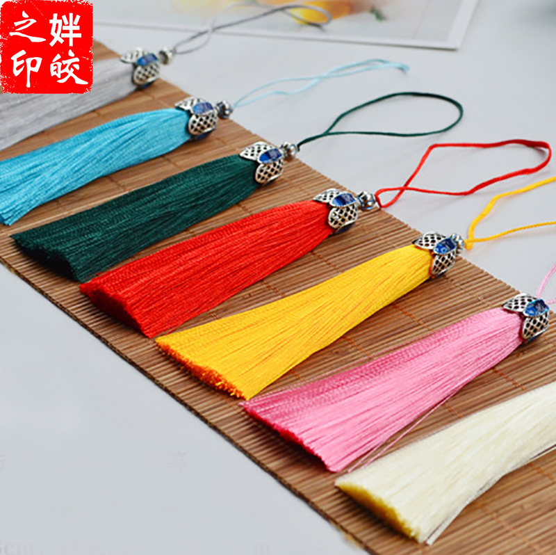 景泰蓝流苏 9cm皇冠合金帽子珐琅流苏吊穗中国结小穗子包装盒吊须