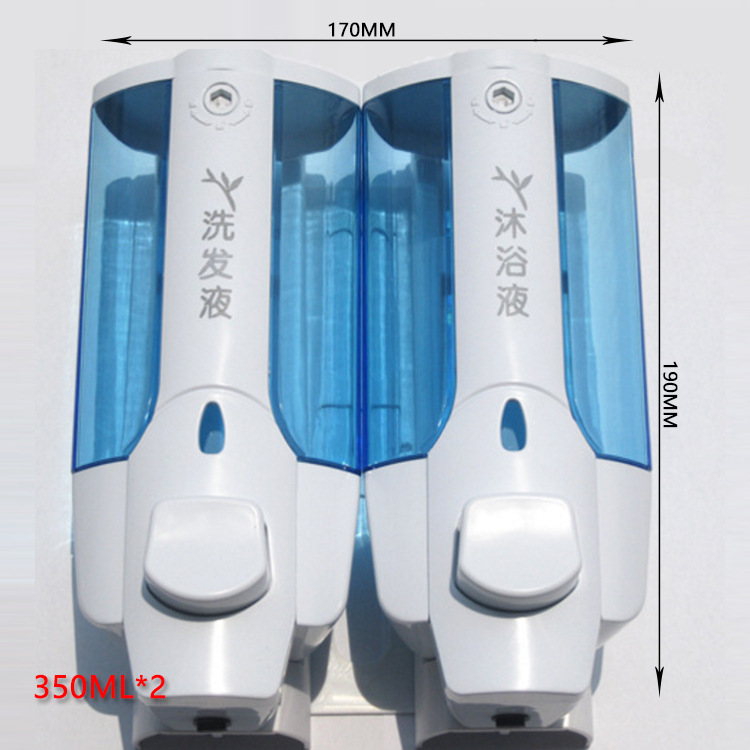 Dispensador de jabón de doble cabezal de 350ml, caja para champú, caja para ducha, 21 botellas de jabón, set de baño para hotel, desinfectante de manos