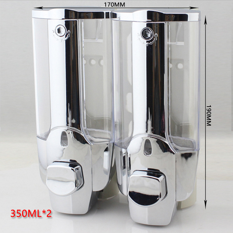 Dispensador de jabón de doble cabezal de 350ml, caja para champú, caja para ducha, 21 botellas de jabón, set de baño para hotel, desinfectante de manos
