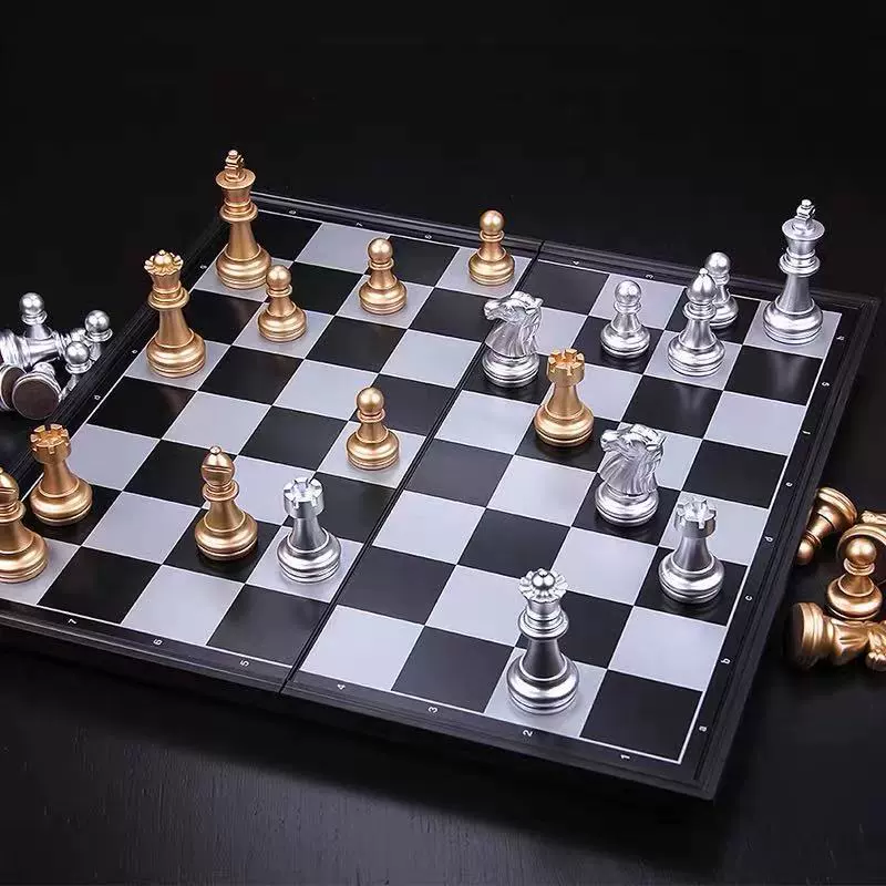 UB Юбонд Silver магнитные складные шахматы, интеллектуальная игрушка, золото и серебро