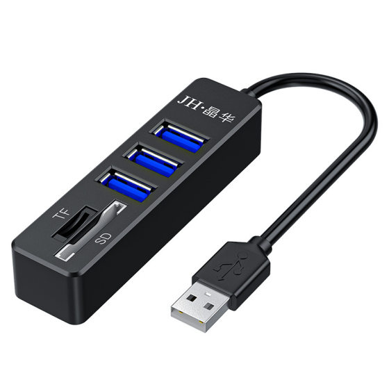 Jinghua five-in-one USB extender 3-port usb2.0 hub + TF/SD card reader computer splitter hub