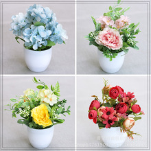室内外家居绿植假花卉套装饰品客厅仿真植物塑料花盆栽摆件批发
