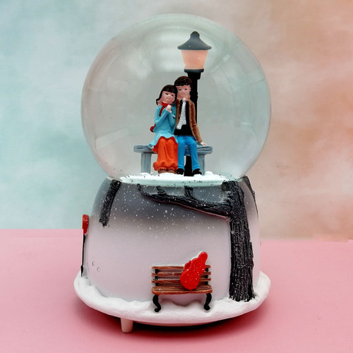 Couple falling snow crystal ball music box Sky City music box as a birthday and Christmas gift for girlfriend and girl