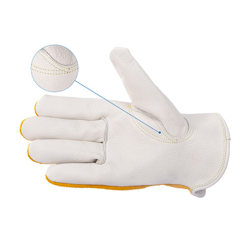 Factory-made cowhide riding gloves, outdoor gardening gloves, rose-resistant, cut-proof, and electric-welding safety work gloves—cross-border available