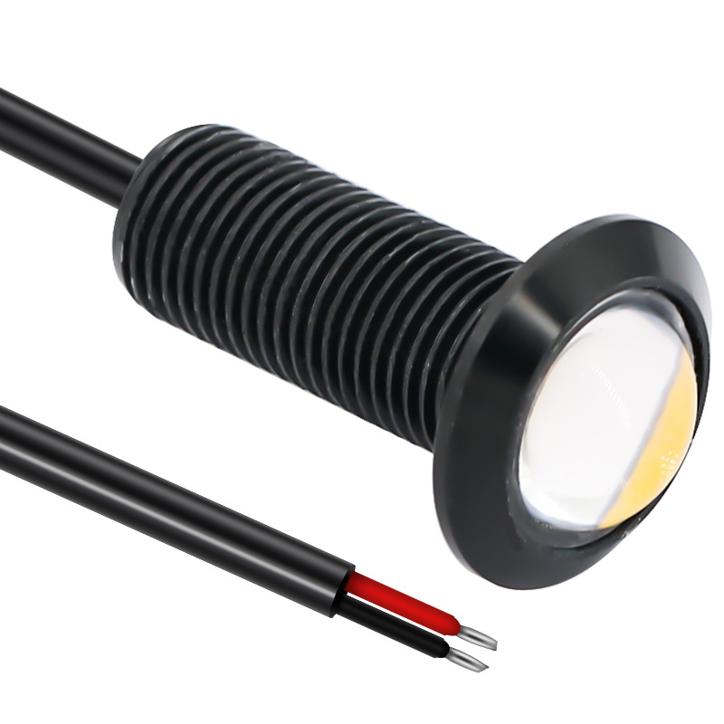 Amazon suministro coche modificación águila ojo luz impermeable COB coche pequeña luz 18mm de alta potencia anti-colisión coche fuera de la luz