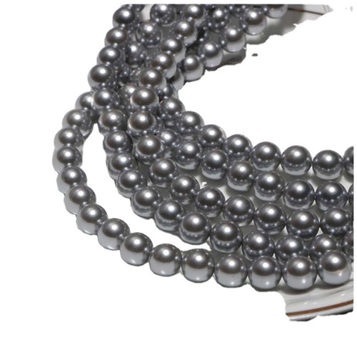 Zhenduoma Shijia Pearl Round Beads Loose Beads Through Hole Gray Pearl Handmade Necklace Beaded Jewelry Accessories Wholesale