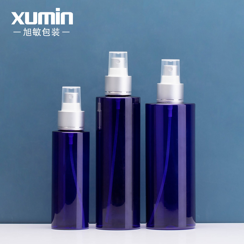 En stock PET plástico 100mL botella de spray de rocío puro 200ml/250ml botella vacía de tóner cosmético Xumin