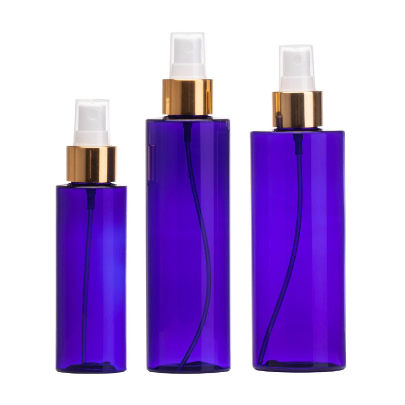 En stock 200ml botella de aerosol azul botella de hombro plano 100mL aerosol blanco oro electroquímico aluminio botella de aerosol Xumin material de embalaje