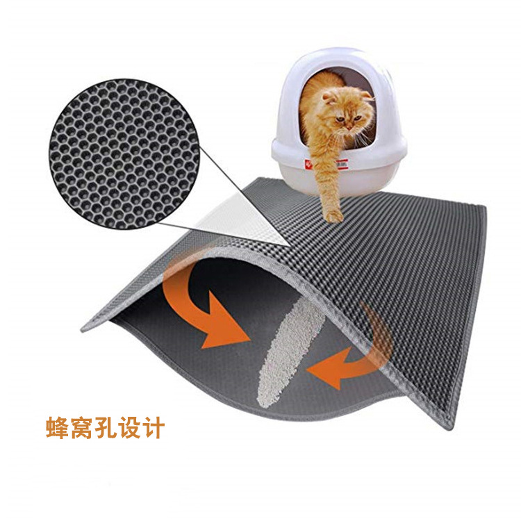 Venta caliente transfronteriza de doble capa de nido de abeja estera de arena para gatos estera para mascotas estera de la perrera estera EVA antideslizante impermeable estera del pie del gato