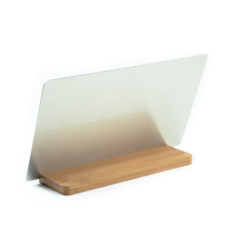 Sublimación en blanco placa de aluminio marco de fotos de aleación de aluminio base de bambú marco de fotos rectangular mesa cuadrada imagen de impresión