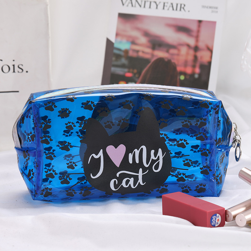 2023 nuevas letras inglesas transparentes PVC bolsa de cosméticos bolsa de viaje impermeable bolsa de lavado bolso de gran capacidad en stock