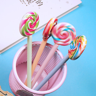 New lollipop styling gel pen student girls small fresh black 0.5mm pen stationery manufacturers wholesale