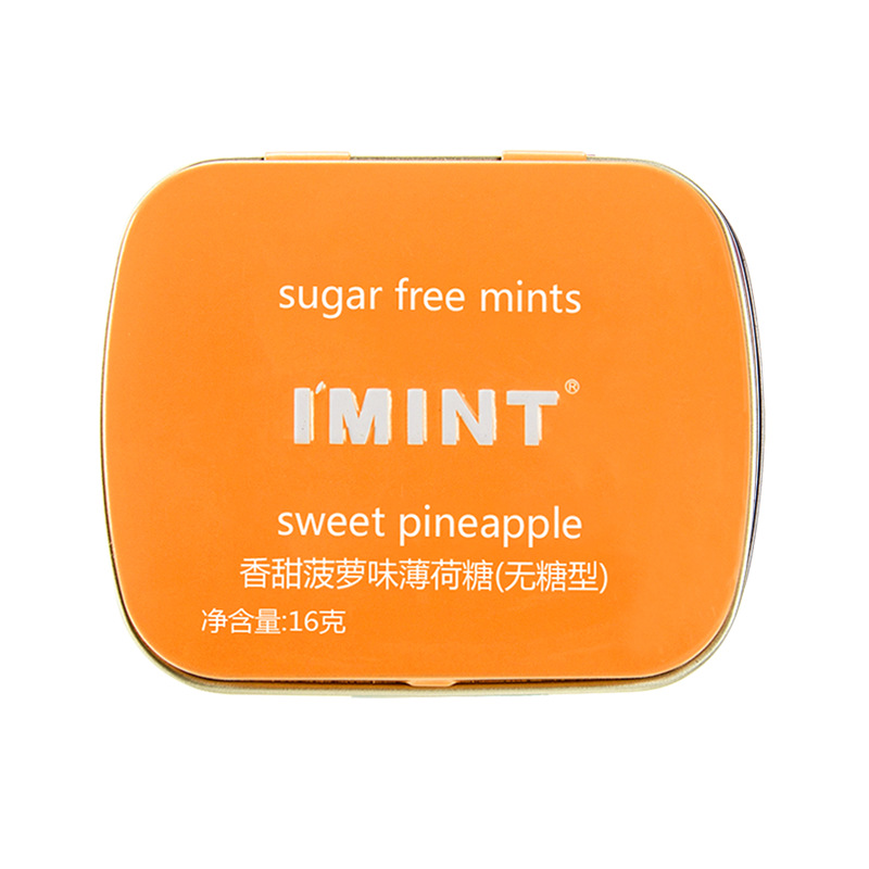 Sugar-free mints (I'MINT) 16 g, assorted fruit flavors, compact tin