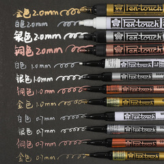 Japanese cherry blossom paint pen, silver gold-plated celebrity signature pen, gold highlight metal bronze color white scratch color correction