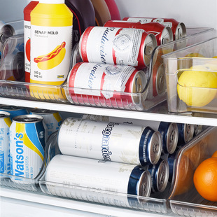 Customized Kitchen Refrigerator Storage Box Pull-Out Pet Can Drink Bottle Large Capacity Box High Transparent Storage Box