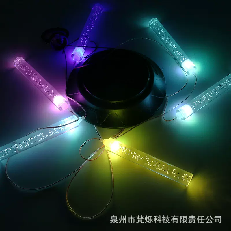 跨境太阳能风铃灯6根气泡柱LED灯户景观水庭院花园装饰景观灯