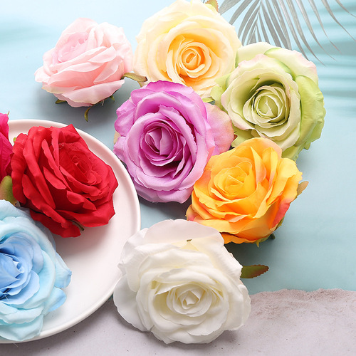 Factory Fake Rose Flower Head Simulation Flower Wall Background Decoration Prop Large Rose Wedding DIY Silk Flowers Wholesale