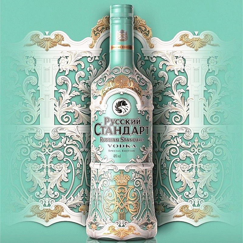 进口俄罗斯冬宫纪念版斯丹达伏特加 标准牌洋酒白酒烈酒500ml包邮