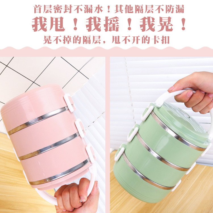 Caja de almuerzo con aislamiento de acero inoxidable caja de almuerzo de estudiante de dibujos animados caja de almuerzo de doble capa caja de almuerzo fresca sellada regalo