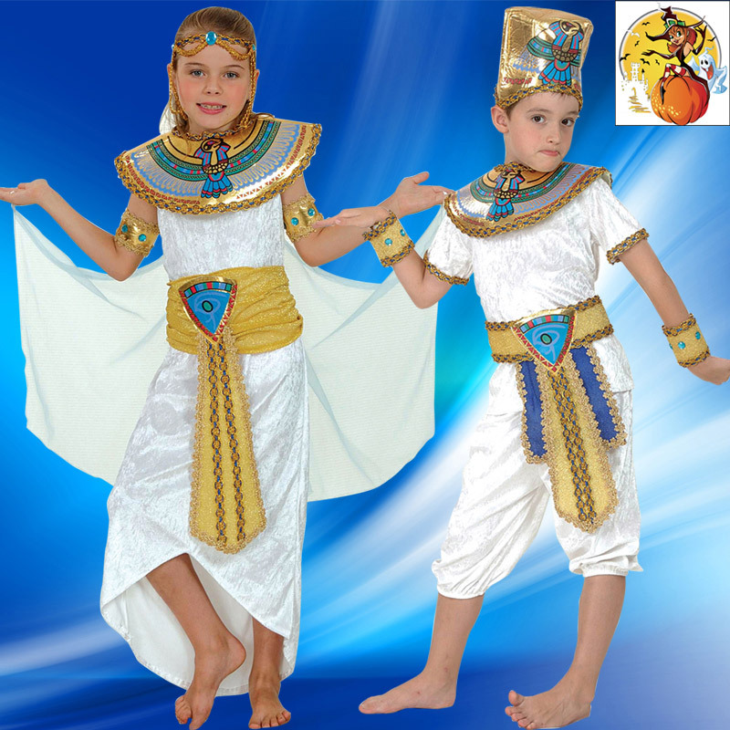 Cosplay traje de Halloween traje nacional faraón egipcio Cleopatra rendimiento traje niños Príncipe princesa traje