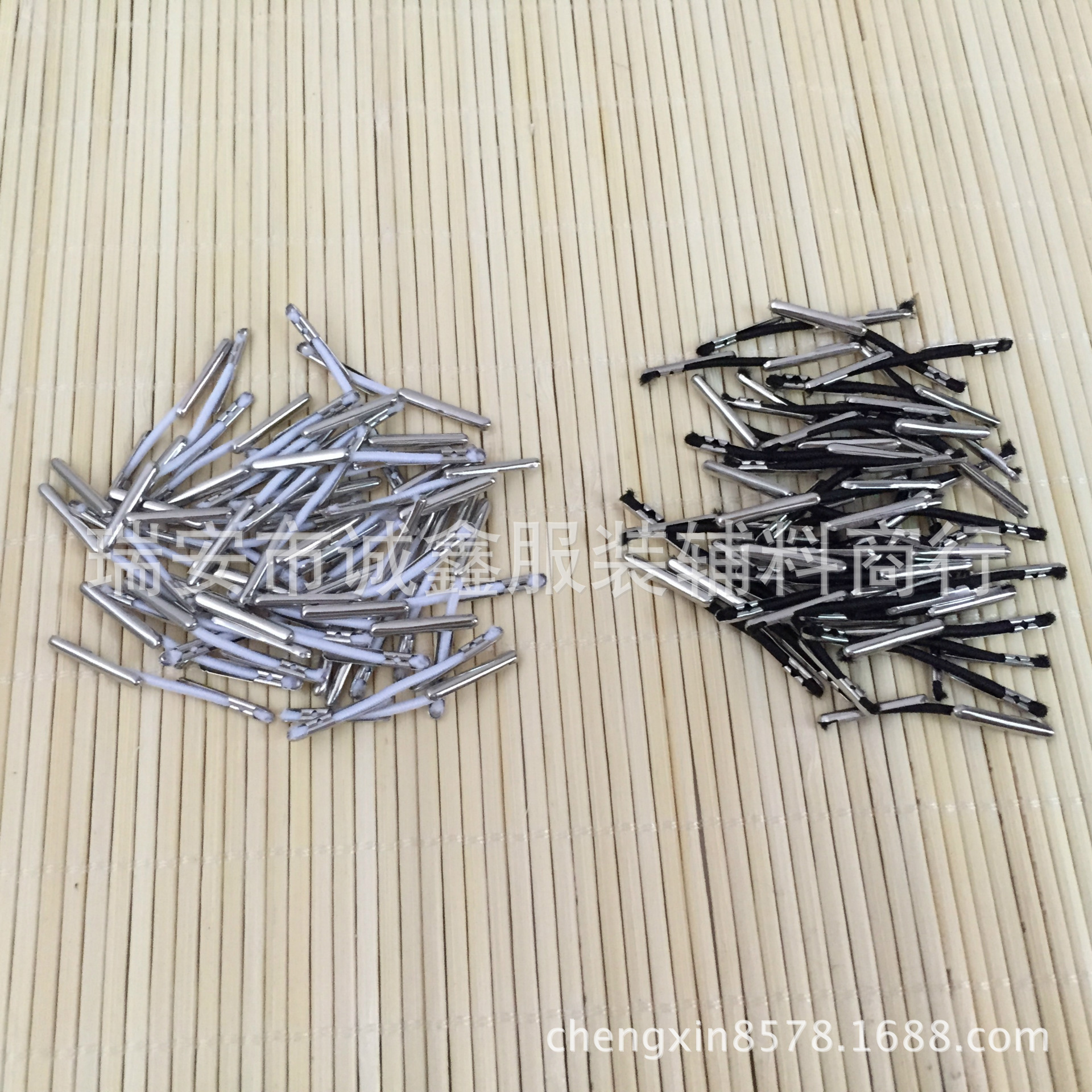 2.5cm黑白色实心乳胶编织圆松紧带弹力绳金属卡头绳饰品辅料批发