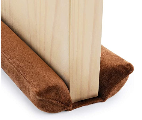 Bolsa de tela de costura apretada de tela de aire y aislamiento de polvo tira de parada de la puerta tira de patrón de puerta a prueba de viento gris Puerta de dormitorio de tela tira de sellado