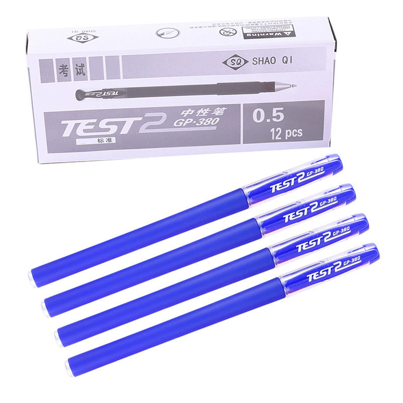 Suministros de oficina esmerilado examen pluma de gel pluma de agua negro pluma de firma 0,5mm caja de bala papelería al por mayor