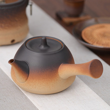 柴烧煮茶陶壶电陶炉专用老岩泥煮水壶竹提梁陶瓷泡茶煮水壶煮茶器