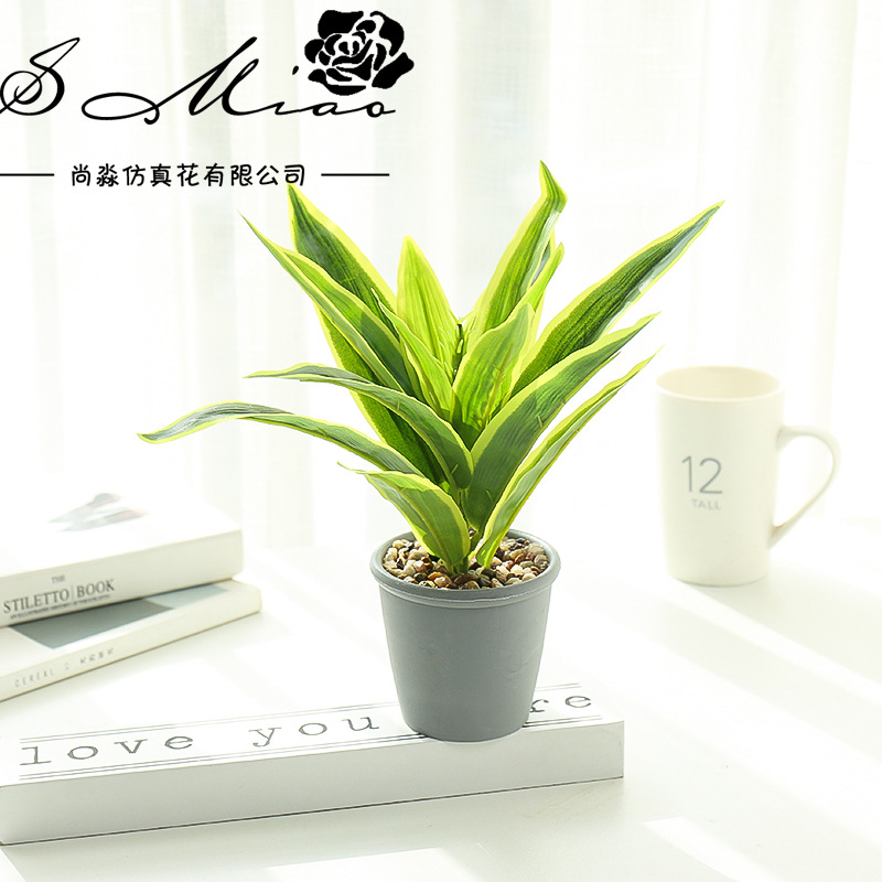 Hojas de flores artificiales, plantas en maceta simuladas, adornos pequeños creativos para decoración de interiores, suministro directo de fabricantes, flores simuladas, plantas artificiales al por mayor image 7