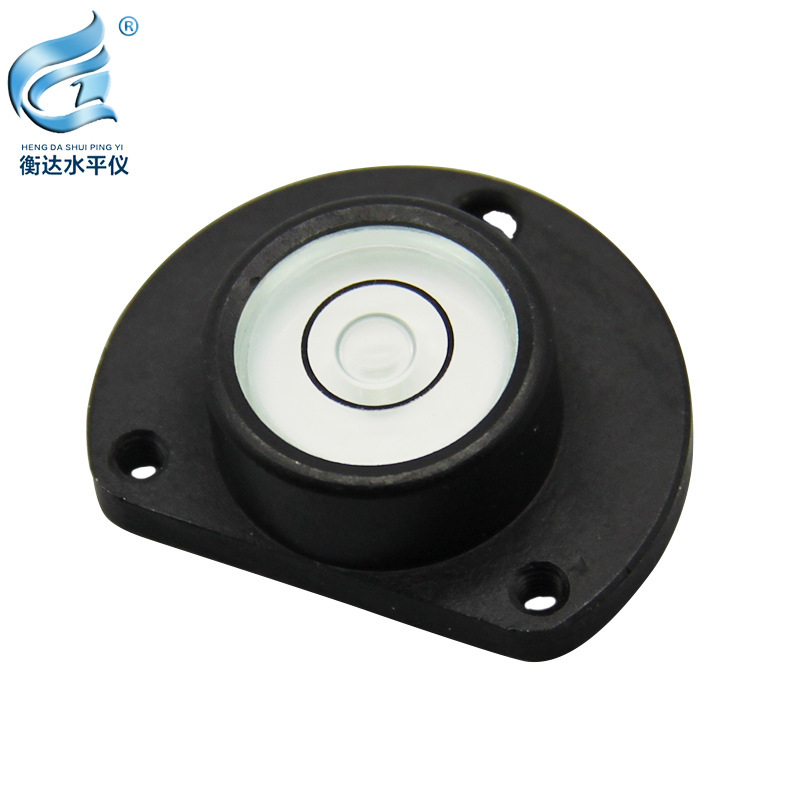 金属法兰水准仪气泡2910带安装孔水平珠半圆黑色金属水平仪水泡