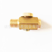 工厂销售黄铜流量调节阀 1/4NPT 内外丝59环保铜出美国GGS 带表型