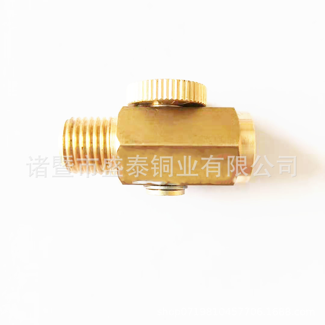 工厂销售黄铜流量调节阀 1/4NPT 内外丝59环保铜出美国GGS 带表型