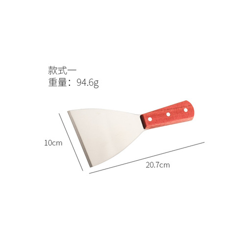 Stainless steel pan scraper, steak turner, iron griddle spatula, pizza cutter, Chinese-style pan cake turner