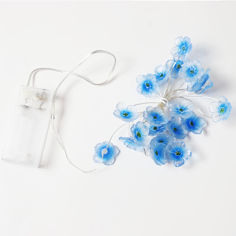 Flor de melocotón lámpara LED batería luz cadena al aire libre ciruela flor jardín decoración flor forma de flor intermitente lámpara melocotón lámpara de cadena lámpara de alambre de cobre