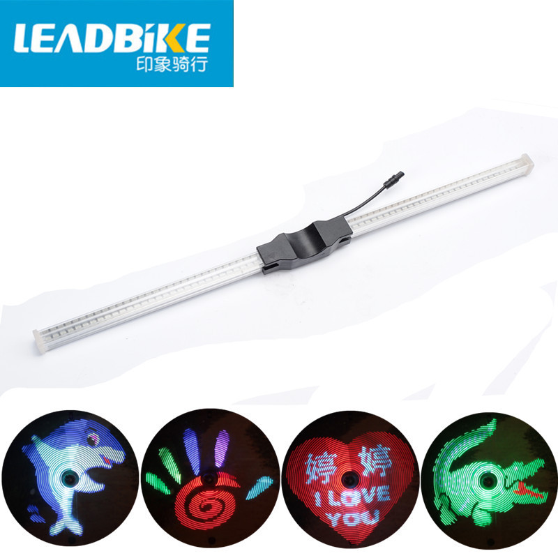 Full Color USB Charging DIY Text Pattern Bicycle Hot Wheels Wheel Light Tire New Style