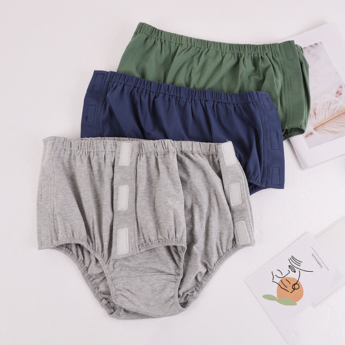 Adhesive briefs that are fully open on both sides for fractured patients, disabled elderly people, and disabled people who are bedridden for a long time and are easy to put on and take off.